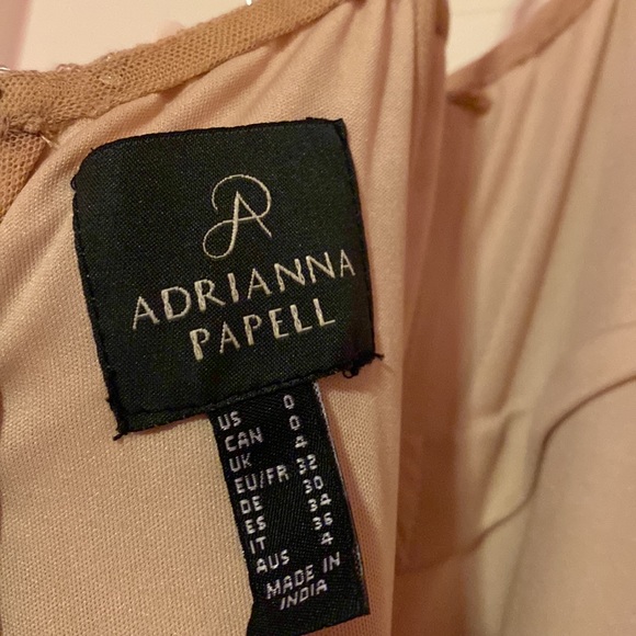 Adrianna Papell sequin blouson bridesmaid gown dress in blush color - Picture 9 of 11